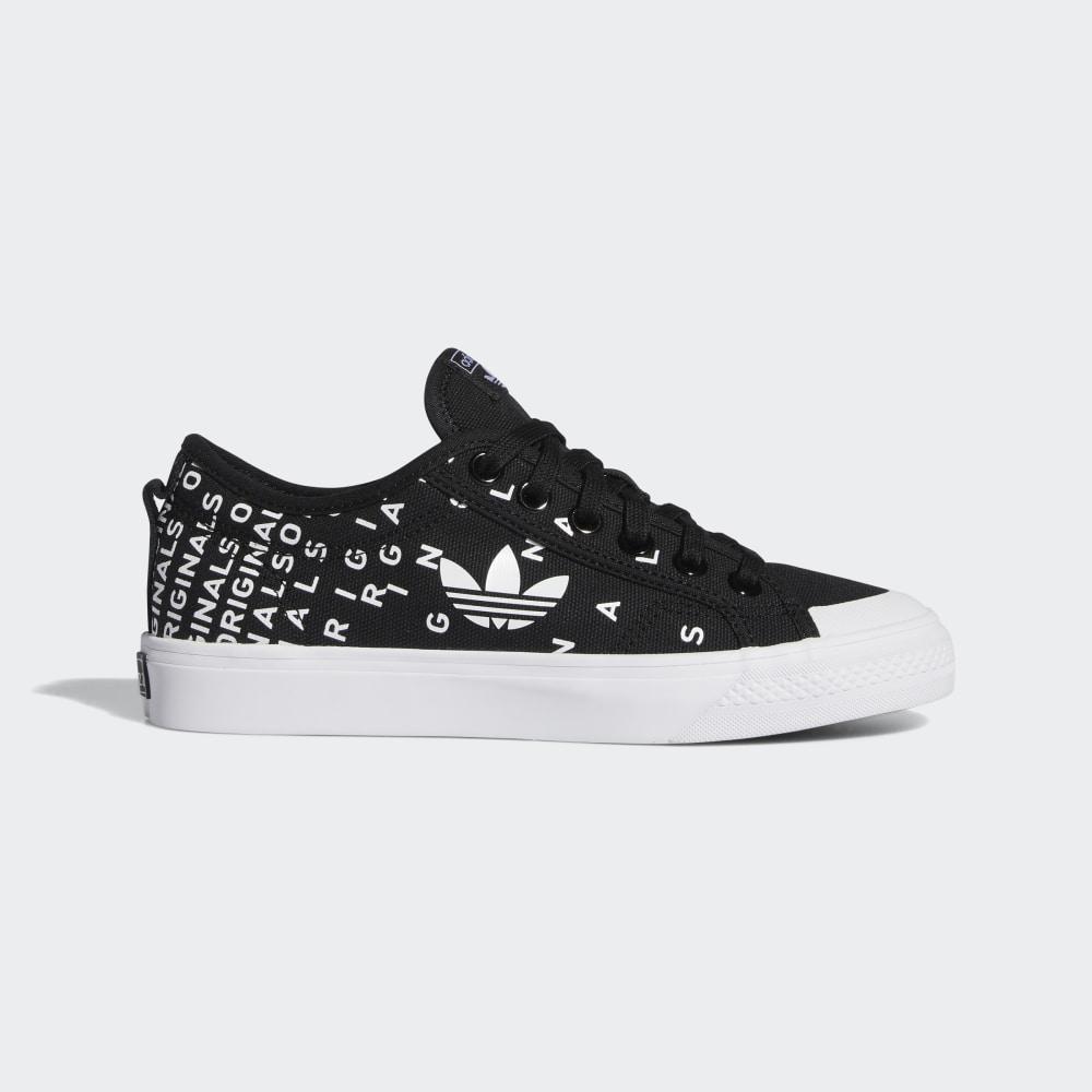 Originals Adidas Nizza Trefoil Dama Romania - Negrii/Albi EF5076